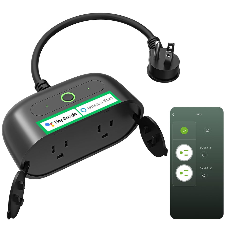 GHome Smart Outdoor Plug with two sockets for independent control and convenience