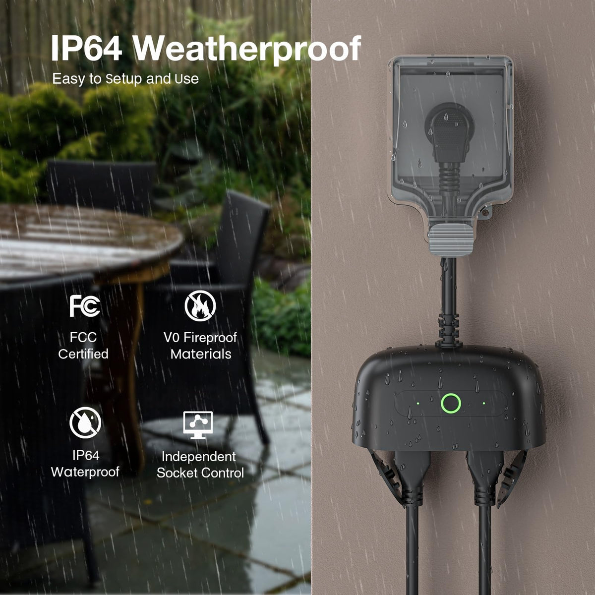 Voice control ready GHome Outdoor Plug with Alexa and Google Assistant