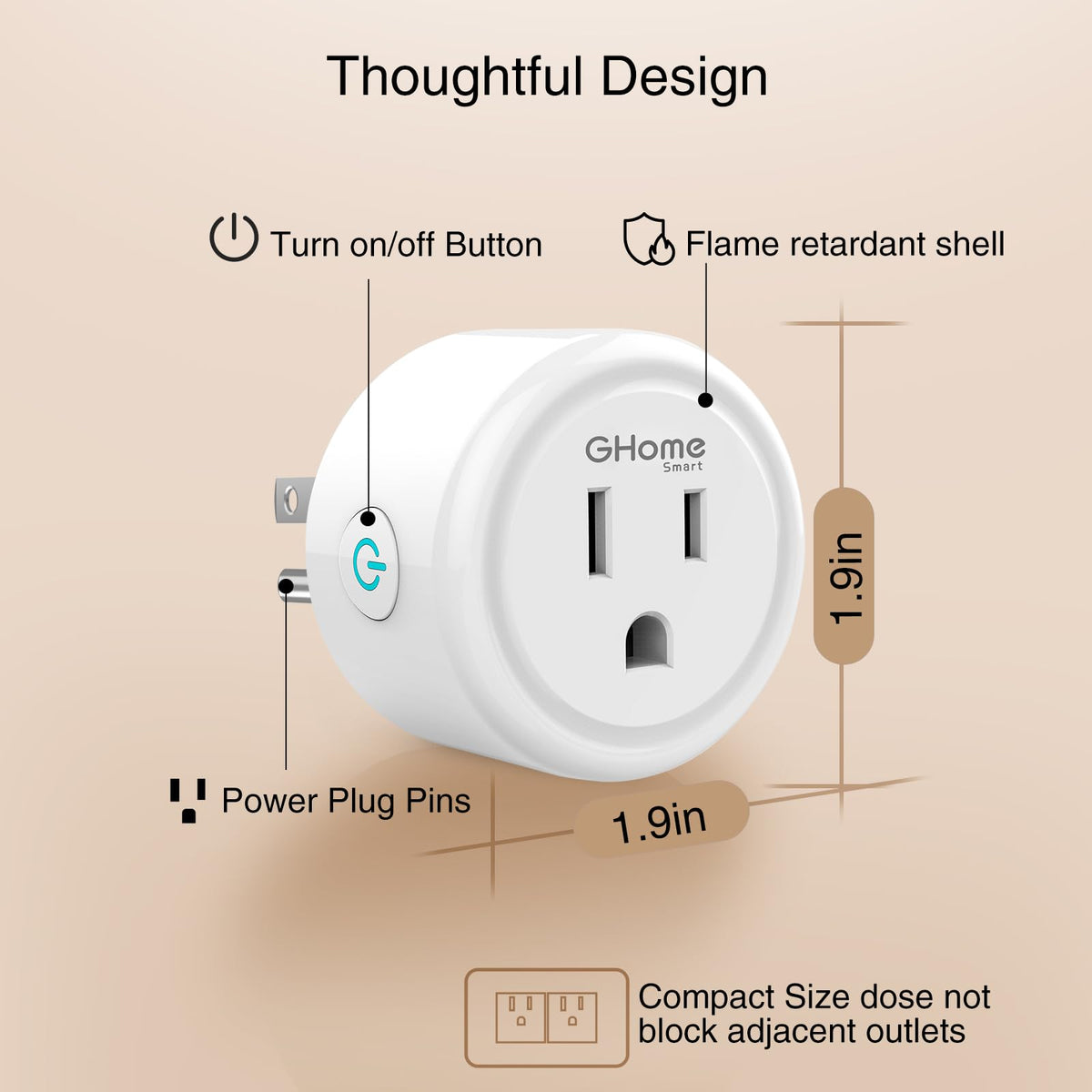 GHome Smart Plug is ETL FCC listed for safety and quality assurance.