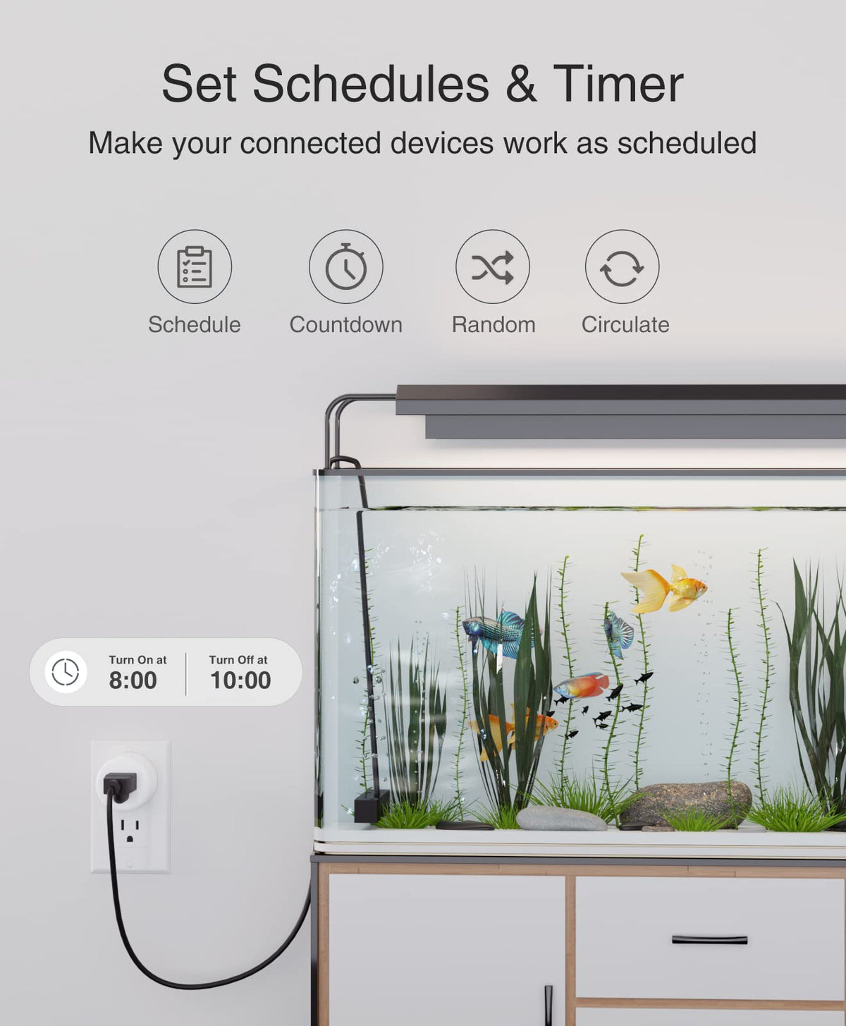 GHome Smart Plug Mini app control on a smartphone for remote access.