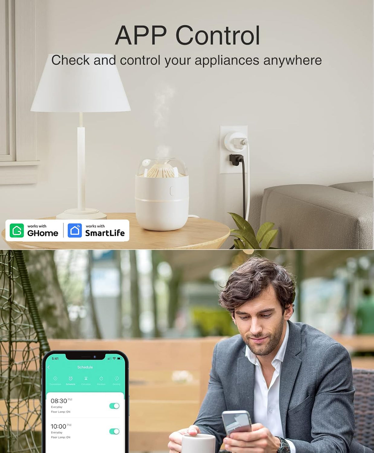 GHome Smart Plug Mini voice control with Alexa or Google Assistant.