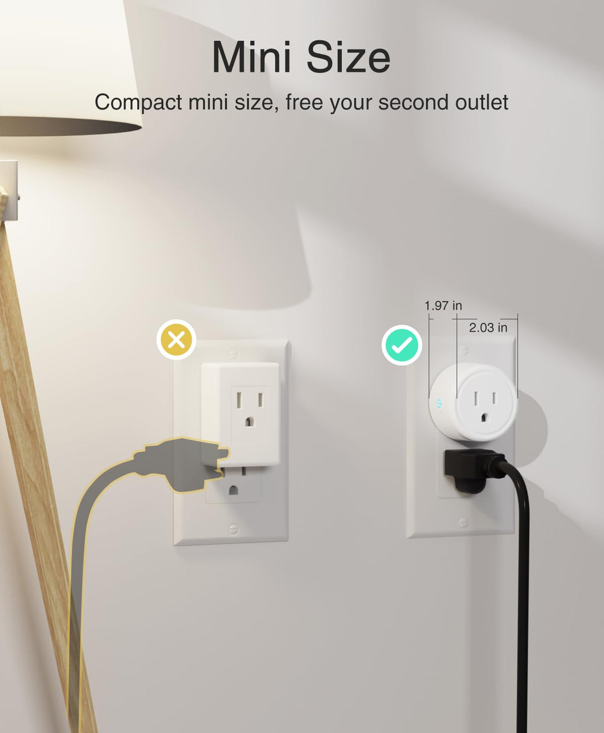 GHome Smart Plug Mini enabling voice control with Alexa or Google Home.
