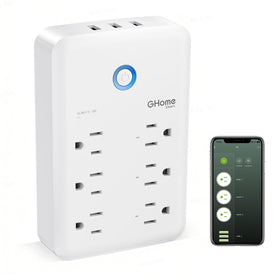 GHome Smart Plug Extender with three smart outlets for independent control.