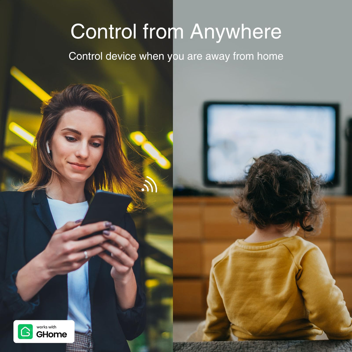 GHome Smart Plug Outlet Extender always-on outlets power router and security hub.