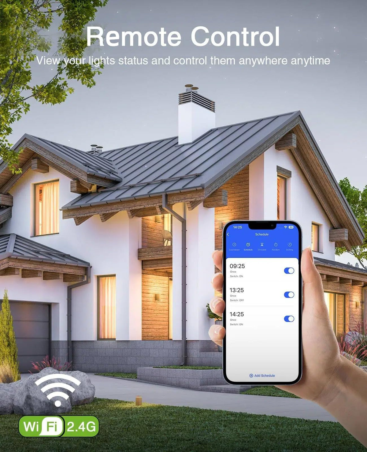 GHome Smart Switch app control lets you manage lighting remotely via the GHome app.