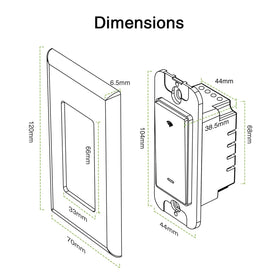 GHome Smart Switch certifications label confirms UL and FCC listed safety standards.