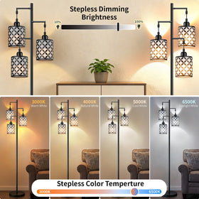 GHOOCEMLUX dimmable lamp with remote control for easy adjustments.