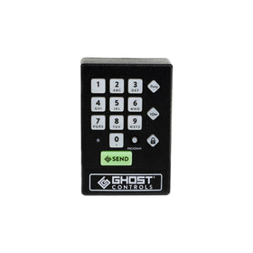 Ghost Controls AXWK keypad front view with illuminated keys for night access.