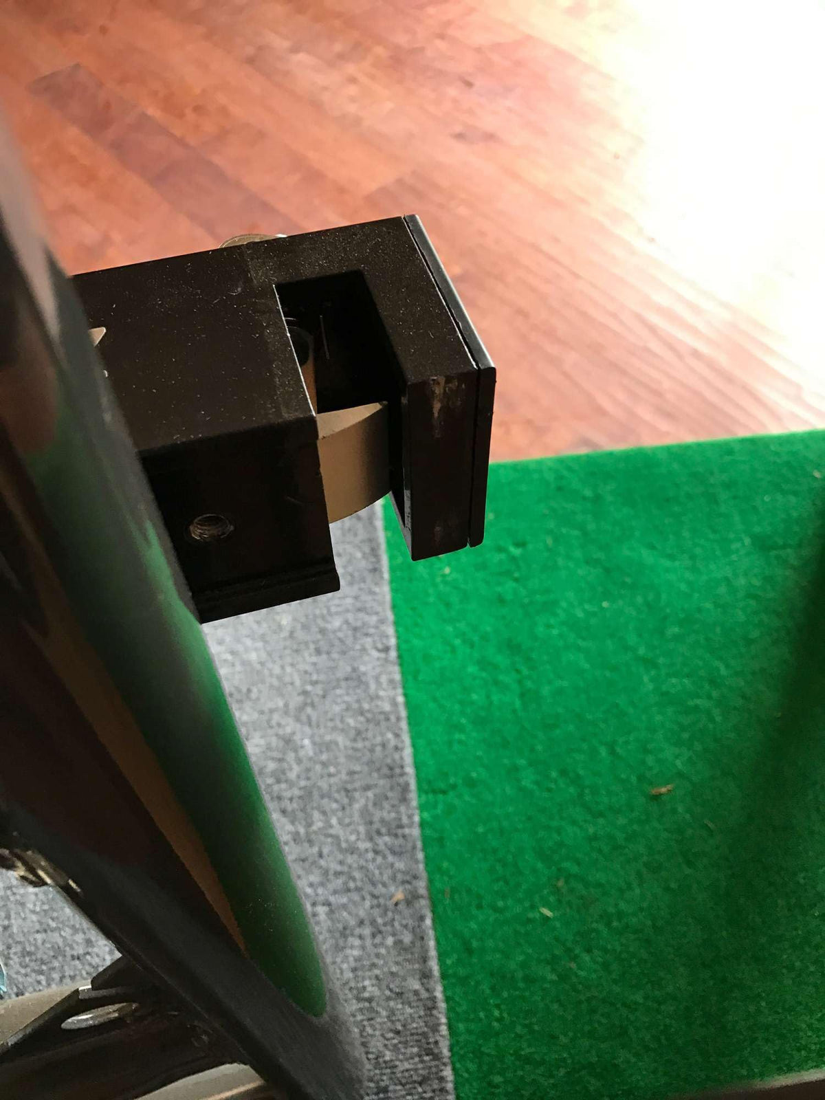 Ghost Controls AXZL ZombieLock tubular-gate bracket-kit mounting example.