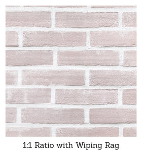 Giani whitewashed brick walls brighten interiors with a timeless look.