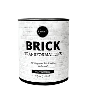 Giani Brick Transformations Whitewash applied to brick for even, bright appearance.