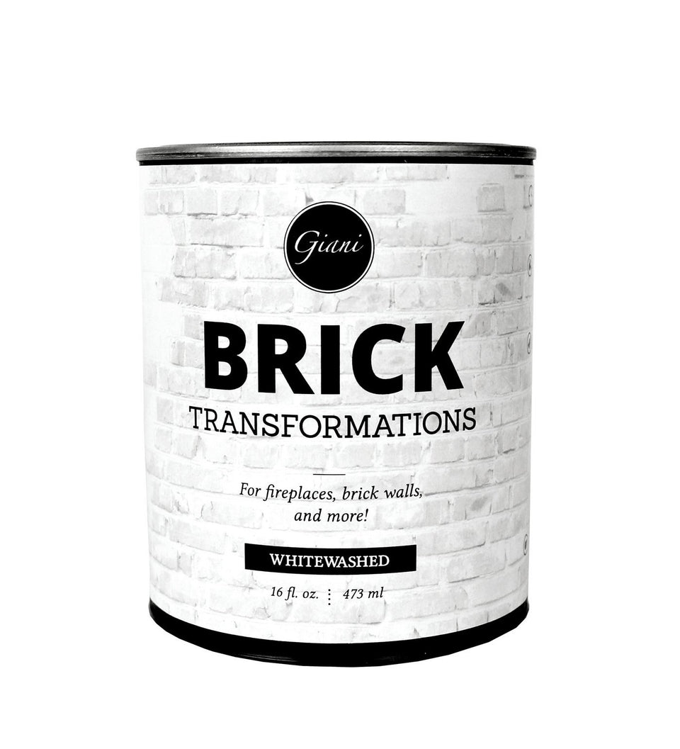 Giani Brick Transformations Whitewash applied to brick for even, bright appearance.