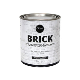 Giani Brick Transformations on brick wall for a fresh, durable whitewash finish.