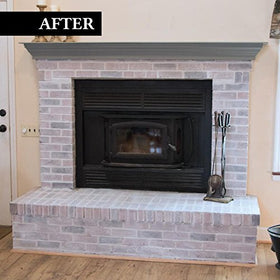 Giani Brick Transformations Whitewash interior room with lighter brick tone.