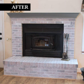 Giani Brick Transformations applied to a brick fireplace with a bright finish.