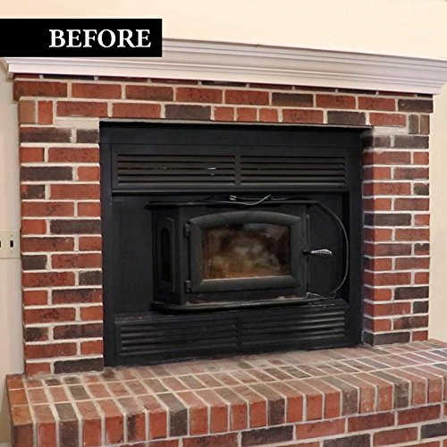 Giani Brick Transformations Whitewash finished wall without tools included disclaimer.