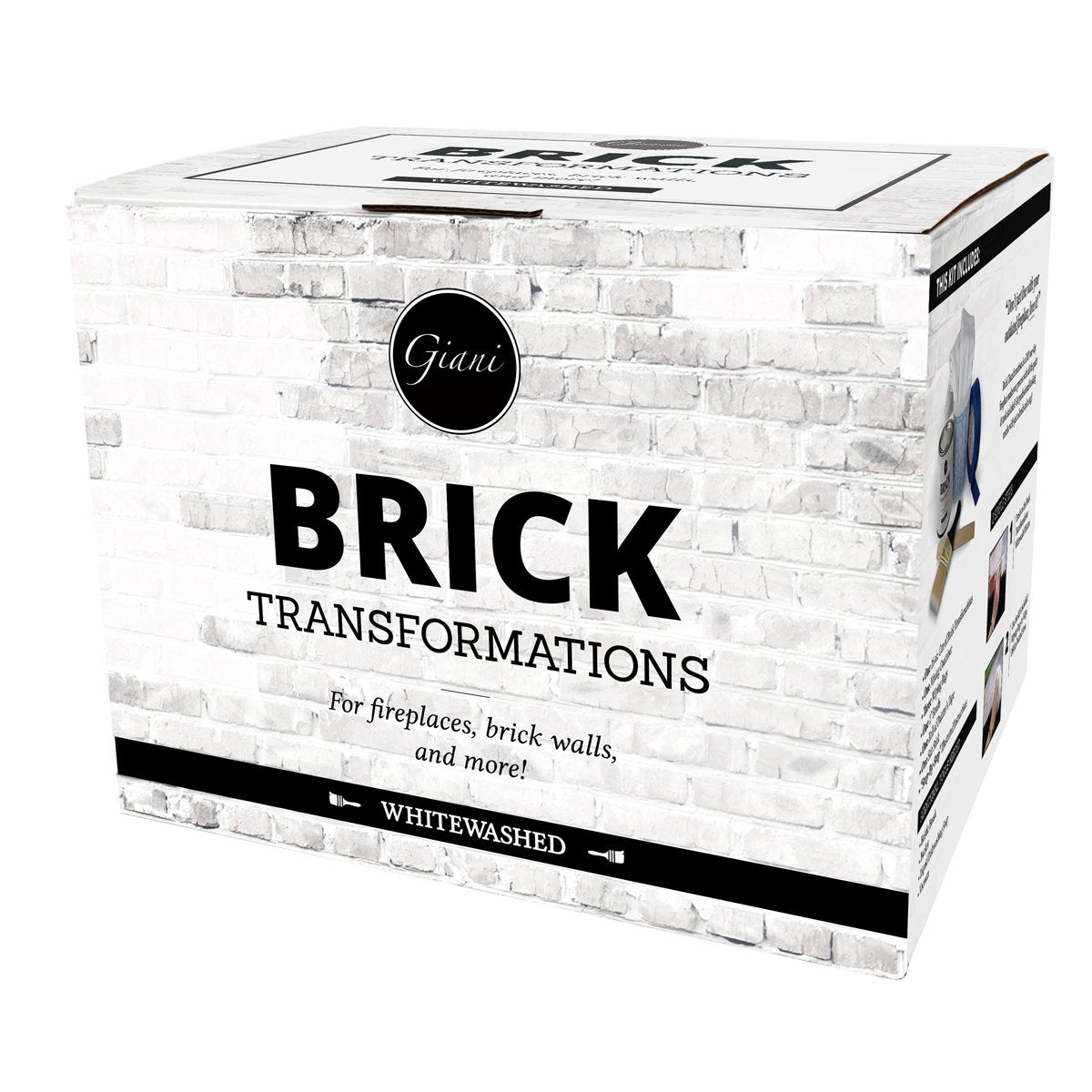 Giani Brick Transformations Whitewashed Kit for even brick tone with minimal prep.