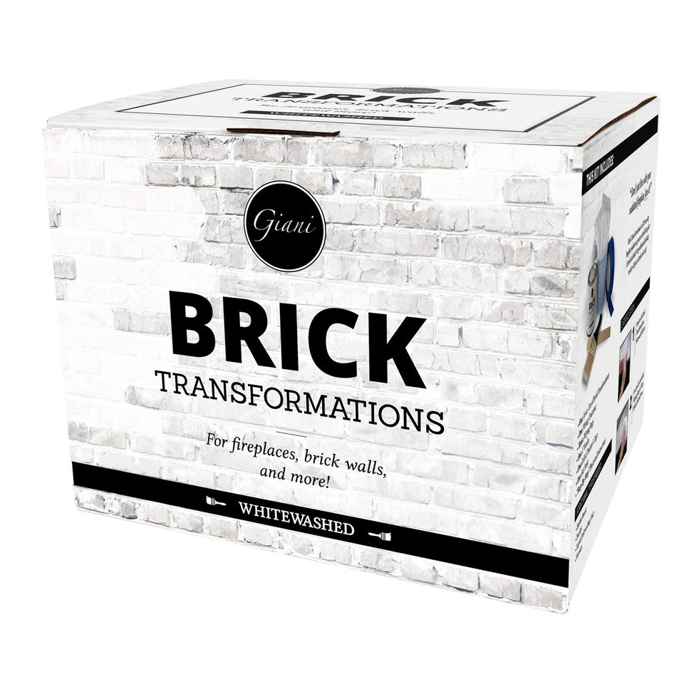 Giani Brick Transformations Whitewashed Kit for even brick tone with minimal prep.