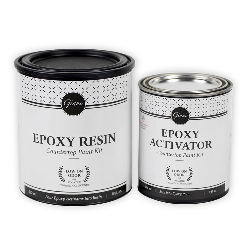 Giani Epoxy Resin Topcoat Single Set provides a durable, high-gloss countertop finish
