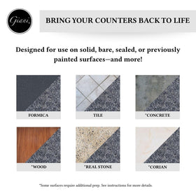 Giani slate finish swatch demonstrates authentic granite look