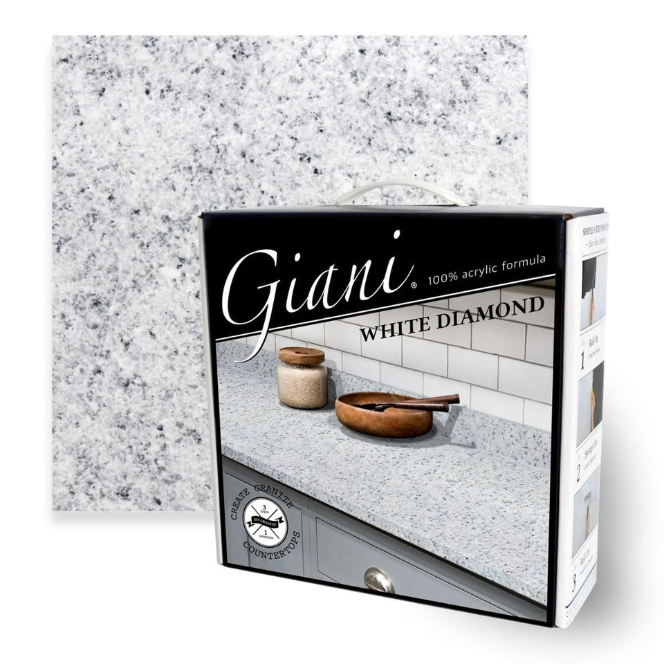 Giani Granite Countertop Paint Kit 2.0 White Diamond bottle for quick refresh on surfaces