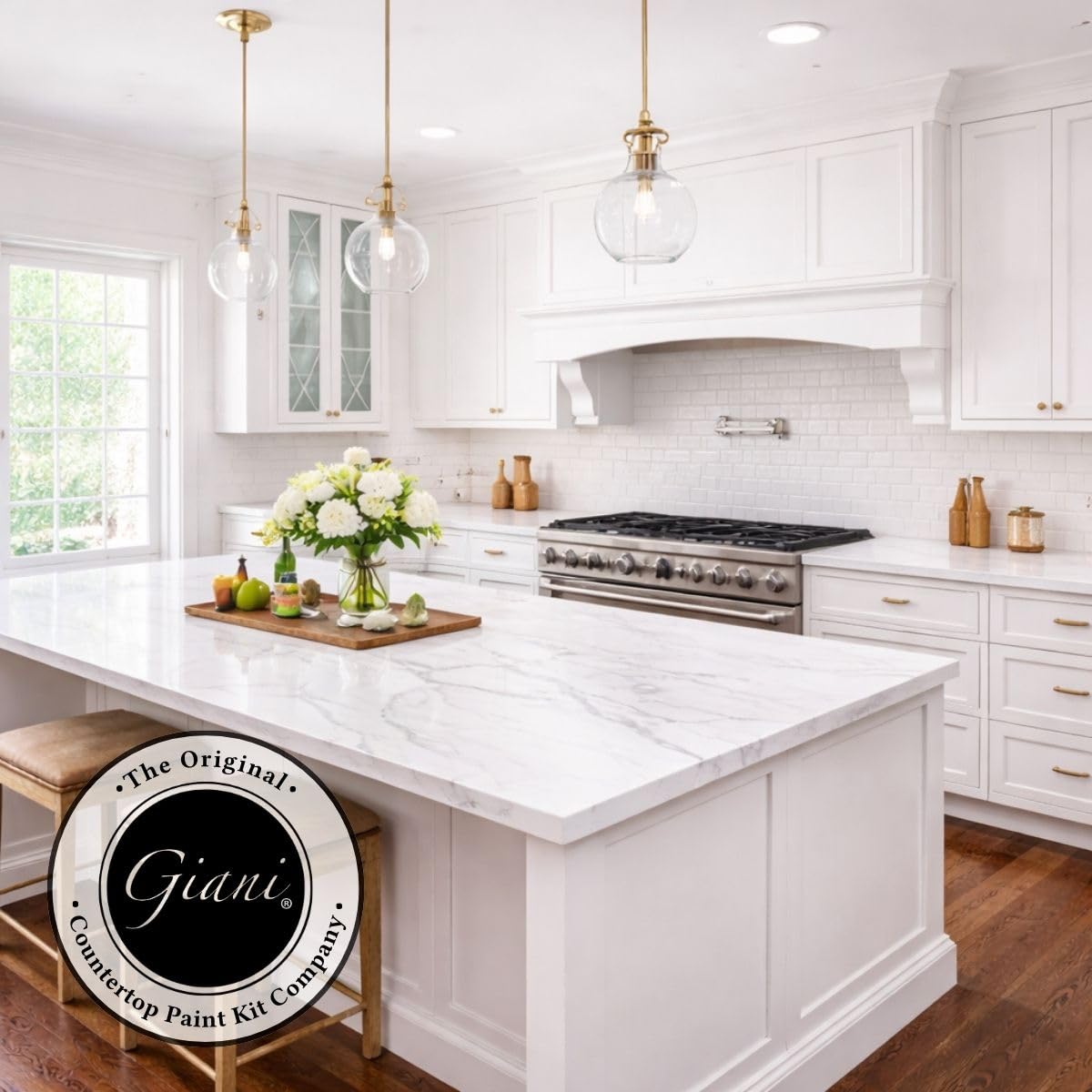 Giani countertop transformation for kitchens seeking modern marble charm.