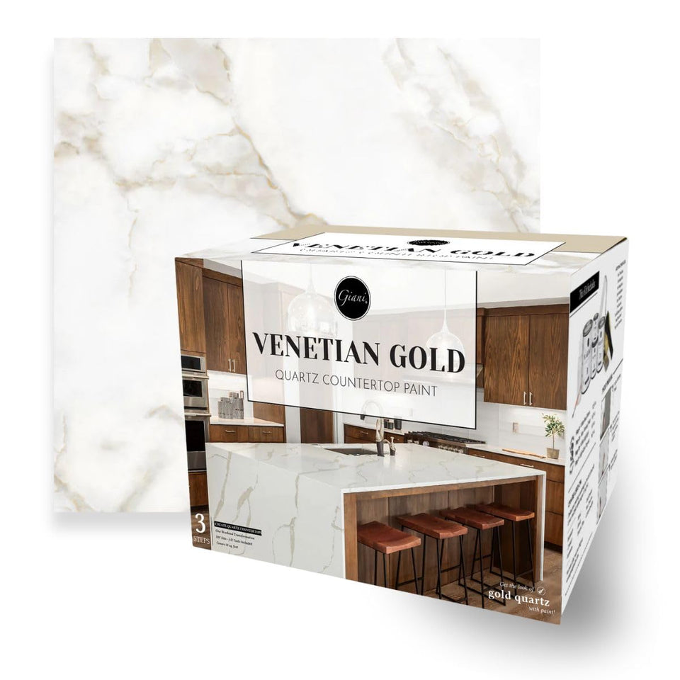 Giani Quartz Easy Epoxy Countertop Kit, venetian gold, complete DIY upgrade for countertops