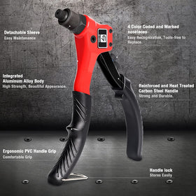 GIANTISAN rivet gun kit with 200 rivets enables quick, secure joints.