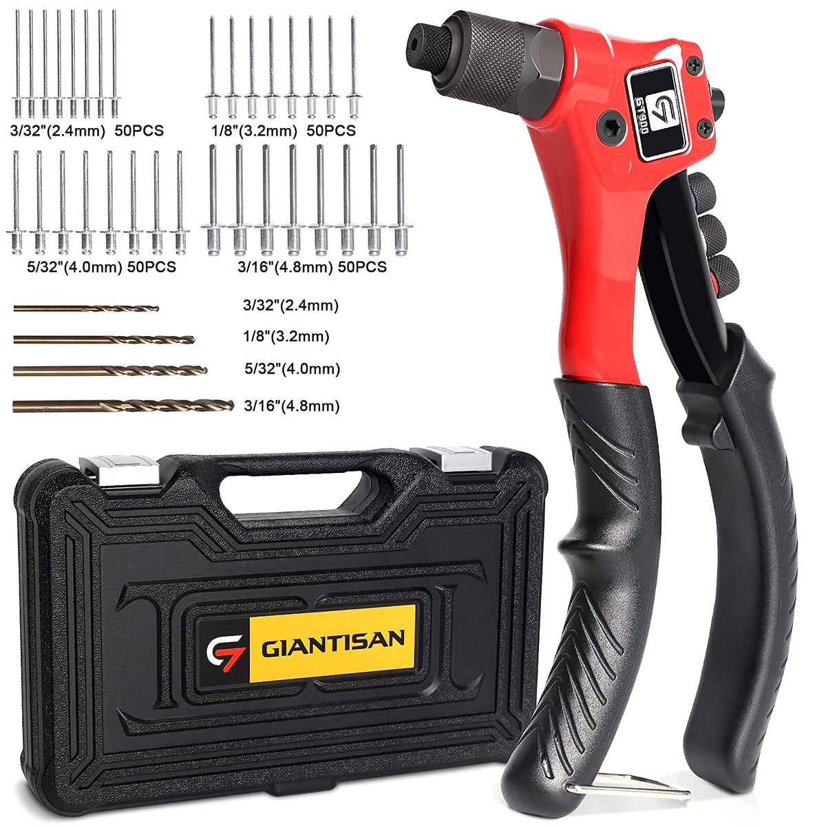 GIANTISAN rivet gun kit assembled with tools for versatile projects.