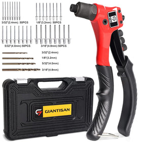 GIANTISAN rivet gun kit assembled with tools for versatile projects.