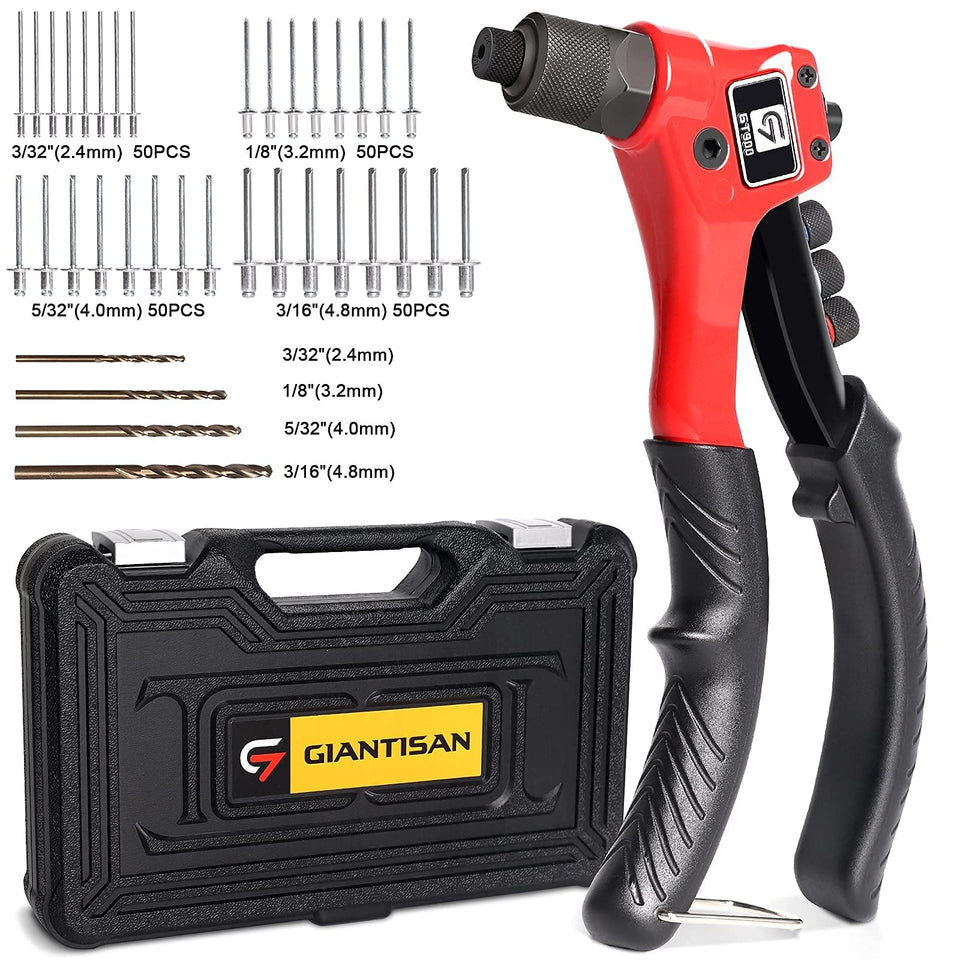 GIANTISAN rivet gun kit assembled with tools for versatile projects.