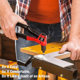 GIANTISAN rivet gun in use for quick, durable rivet work.