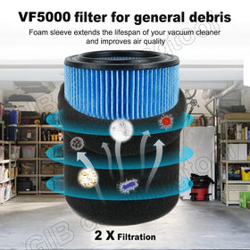 GIB cleaningtool foam sleeve protects the filter and motor from debris.