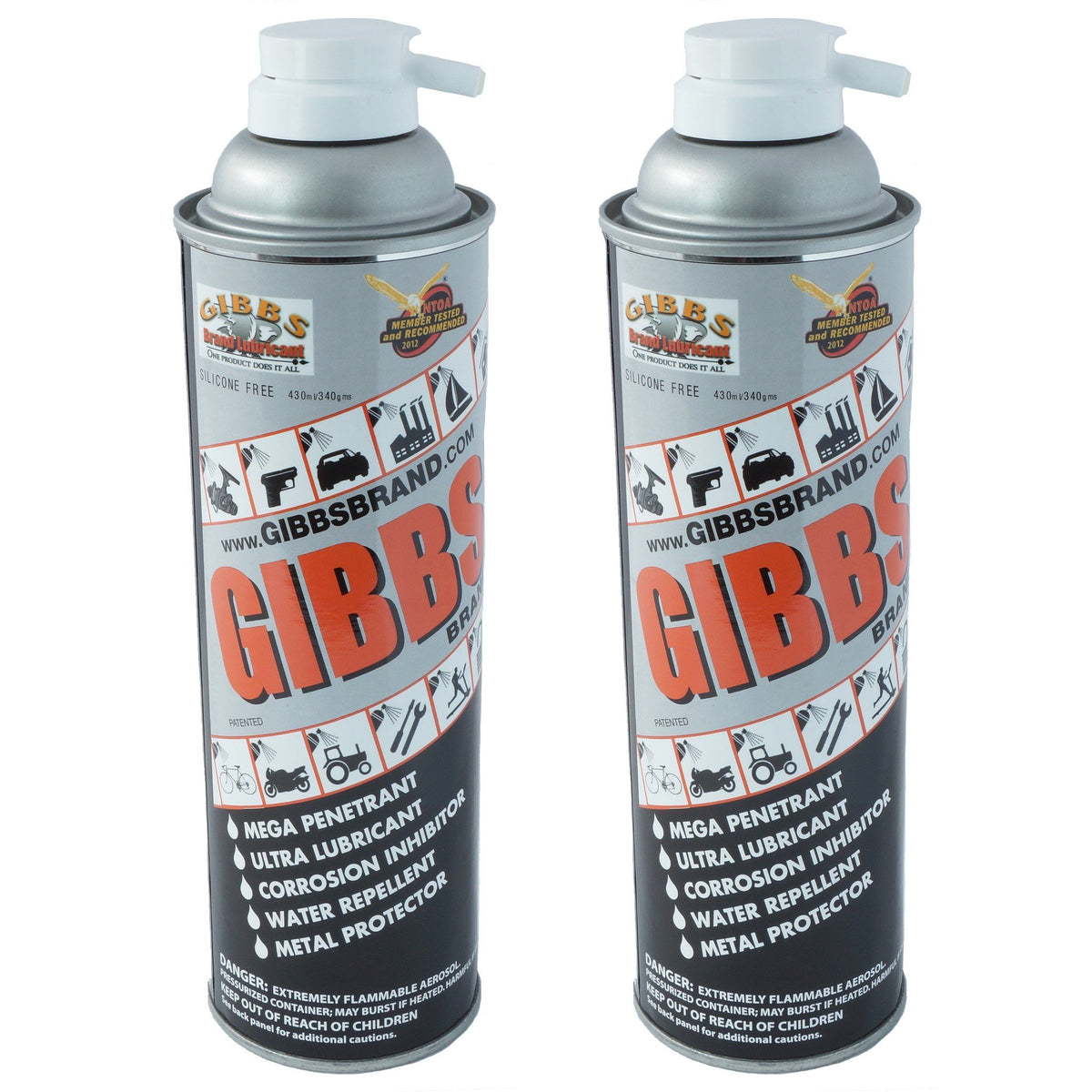 Gibbs Brand lubricant can protects metal and lubricates tools and equipment.