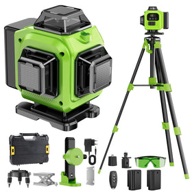 GiBiMoFi 16-line laser level front view shows clear green lines for tiling.