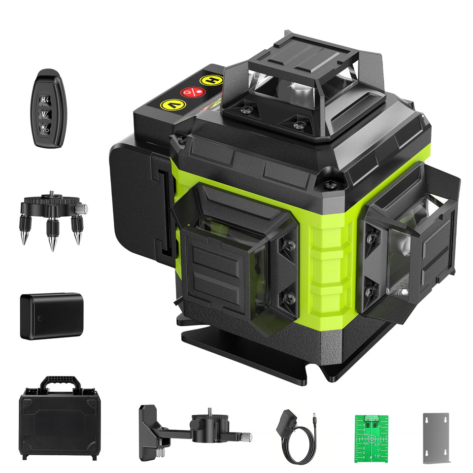 GiBiMoFi 16Line Laser Level setup shows precise tiling alignment.