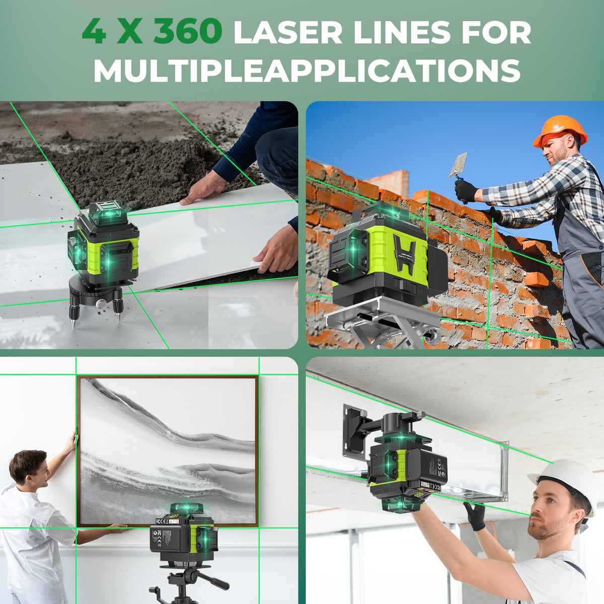 GiBiMoFi green cross line visibility aids quick level checks.