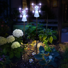GIGALUMI energy-saving angel lights auto-on at dusk.