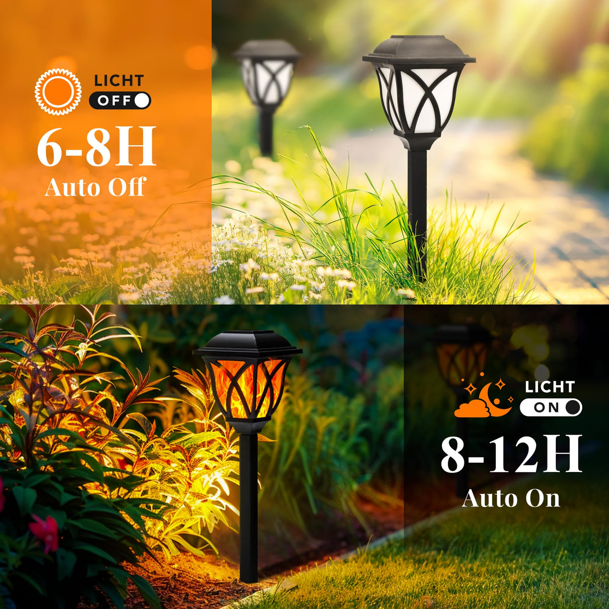 GIGALUMI solar lights garden planter glow highlights nighttime display