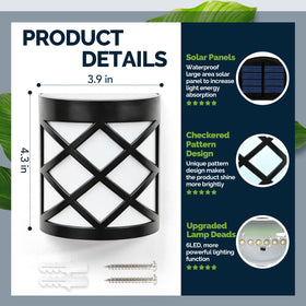 GIGALUMI 8-pack fence lights guide entry with energy-saving glow.