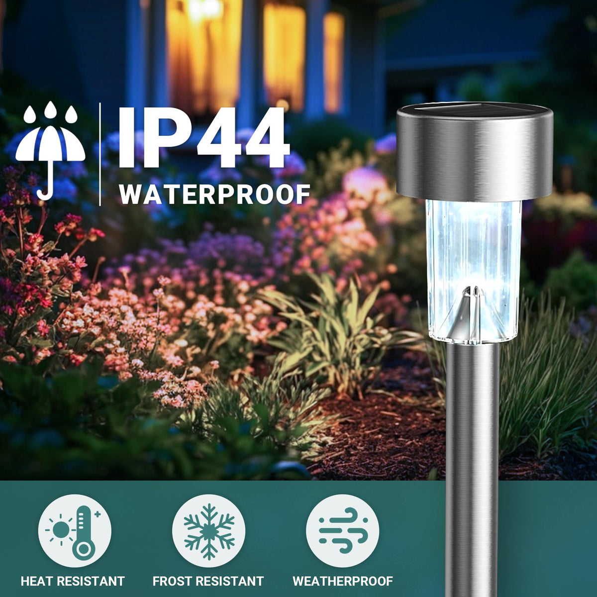 GIGALUMI automatic on-off solar lights turn on at dusk and off at dawn
