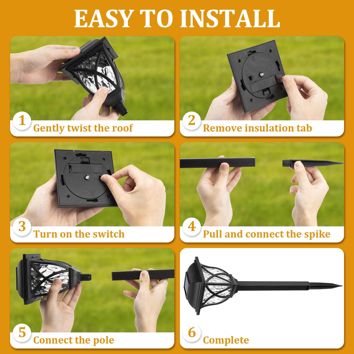 GIGALUMI easy-install solar lights for quick garden setup
