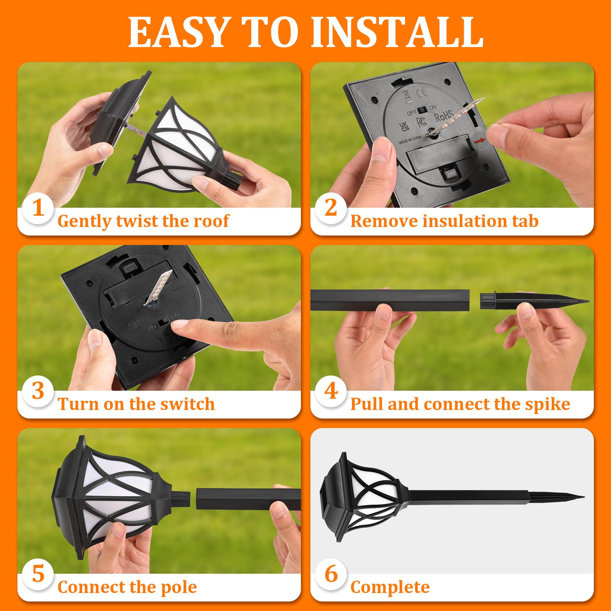 GIGALUMI easy installation for solar lights in minutes