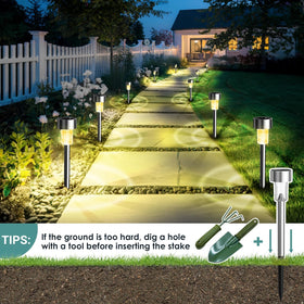 GIGALUMI garden decor lights along paths accent borders at night