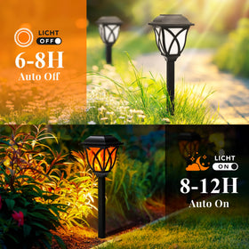 GIGALUMI garden decor lights along a path highlighting planters
