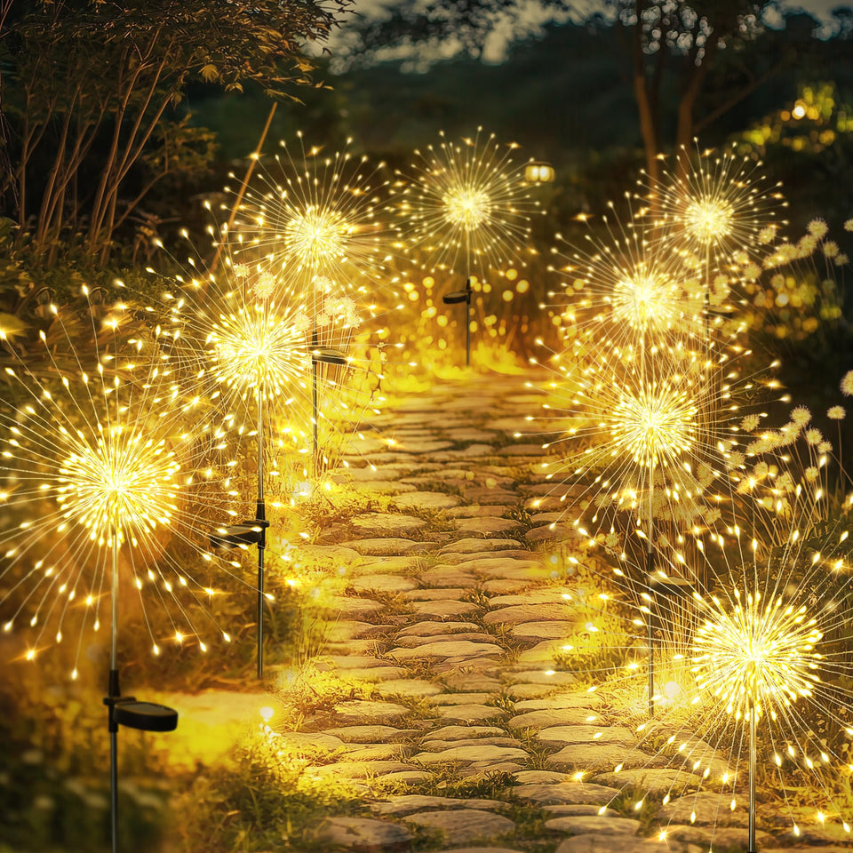 GIGALUMI garden lights 8-pack with 120 LEDs for vibrant outdoor ambiance.