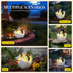 GIGALUMI Goose Statue with warm LED inside for cozy evenings