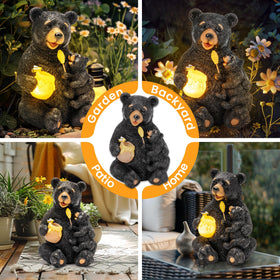 GIGALUMI hand-painted bear garden statue adds color to outdoor spaces