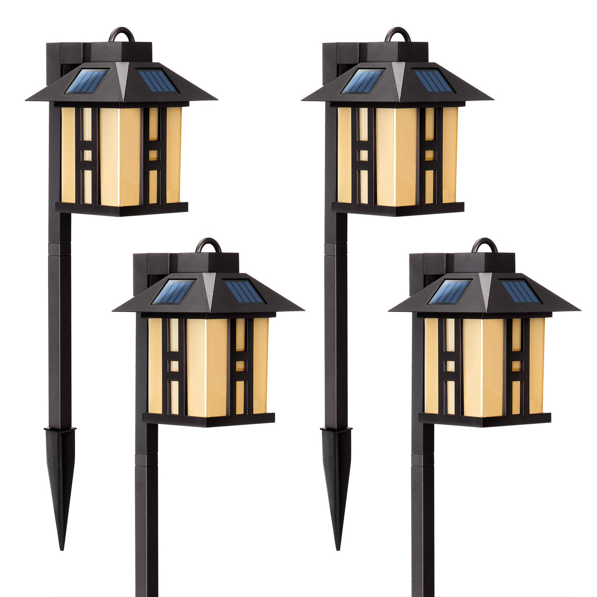 GIGALUMI Japanese decor solar lights on ground provide gentle garden glow