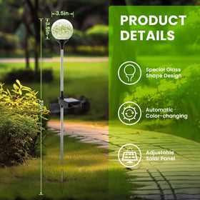 GIGALUMI LED garden globe enhances walkways with durable pegs.